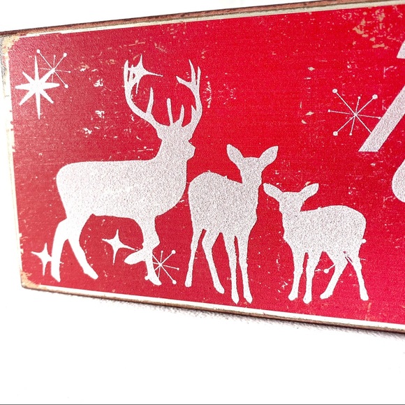 🎄 Sixtrees Wood Sign 18”  Reindeer Crossing - Picture 3 of 7